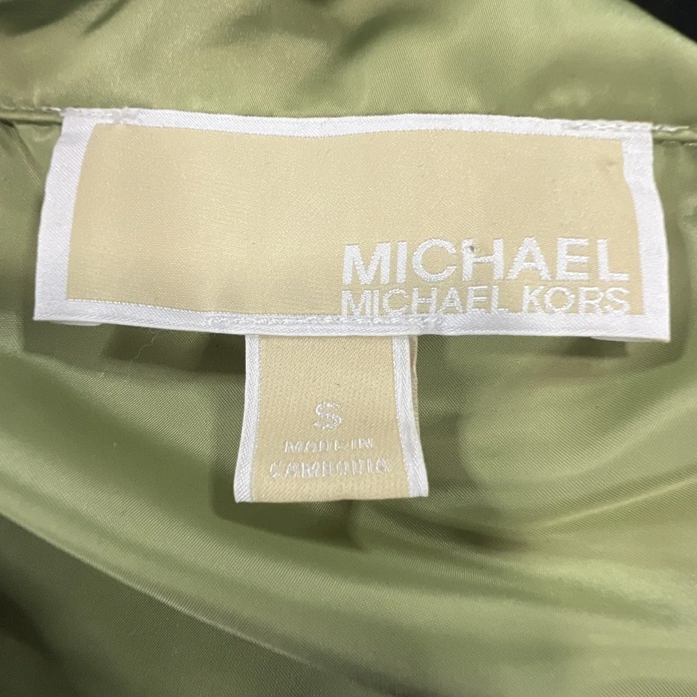 Michael Kors Packable Hooded Windbreaker Jacket - Light Sage Green Women Small